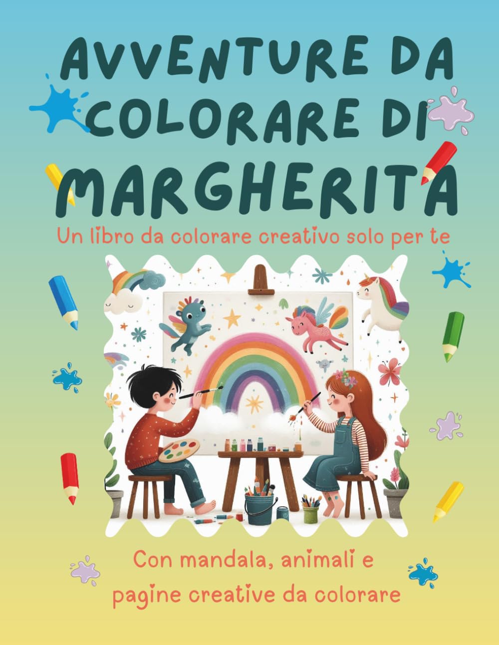 Avventure da colorare di Margherita – libro da colorare personalizzato: Libro per bambini con animali, natura, mandala e pagine interattive | 32 ... (Avventure da colorare personalizzate)