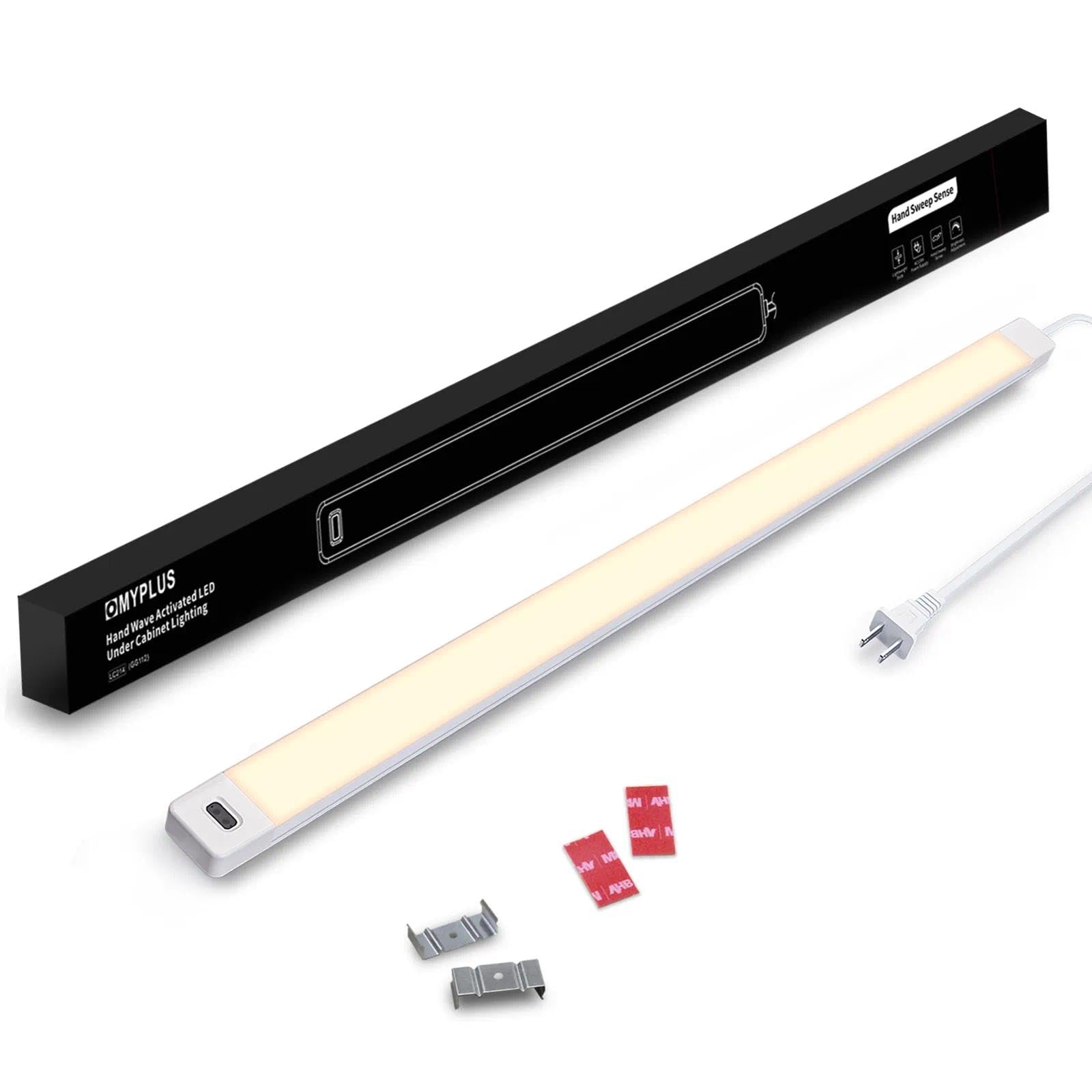 MYPLUS 24 Inch Under Cabinet Lights with Hand Wave,Plug and Play