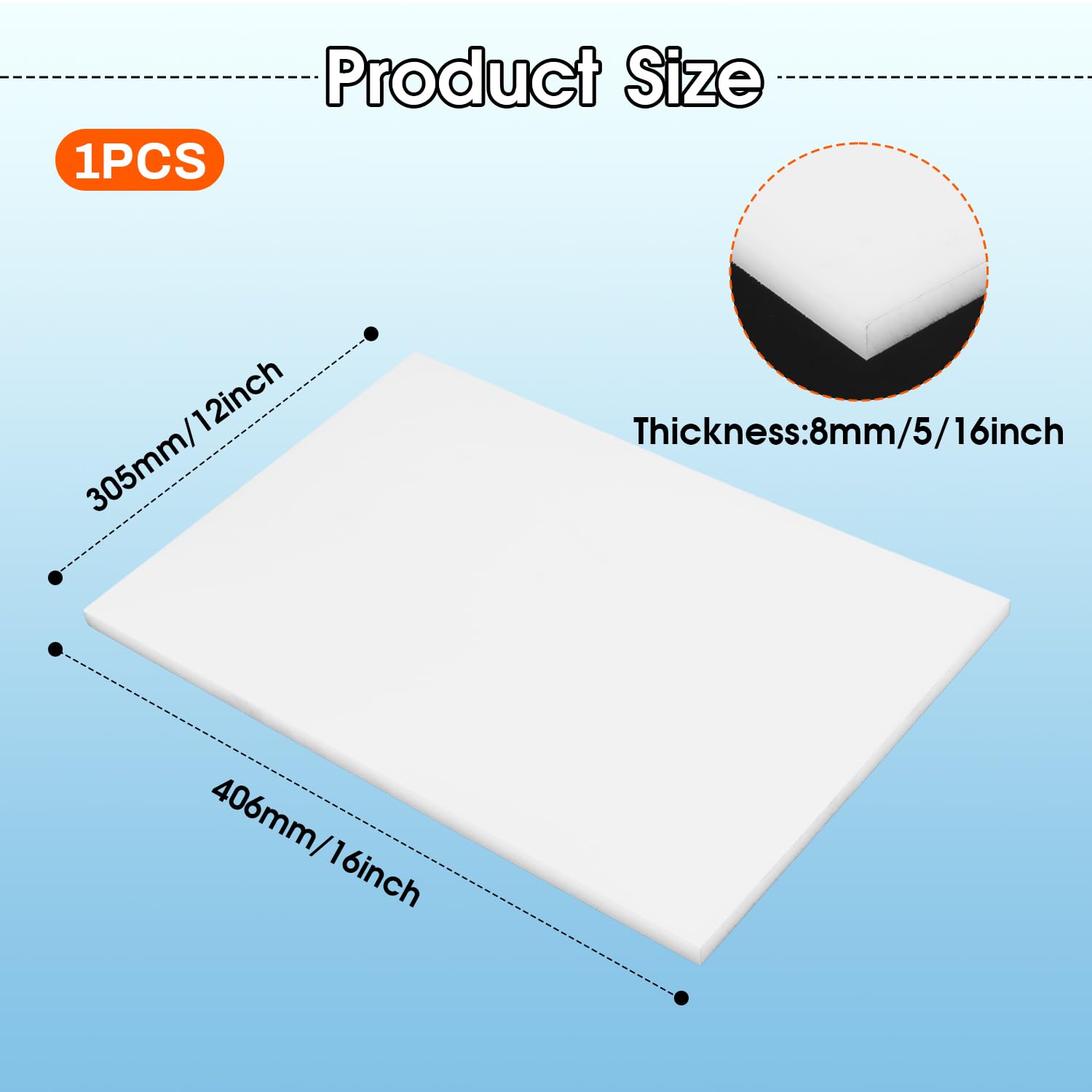 HDPE Sheet - 5/16" Thick Plastic Board -2