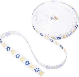 Generic Hanukkah Decorative Ribbon 1cm Wide 10-Yard Roll DIY Wrapping Ribbon for Jewish Festival Crafts and Hair Bow Making