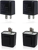 Vista 1 de 4 relés de señal de giro de auto ajustable impermeable de 2 pines, relé LED universal duradero para camiones, SUV, automóviles (negro)