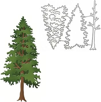 Christmas Tree Metal Die Cuts, Pine Tree Plant Frame Cutting Dies Cut Stencils for DIY Photo Decorative Embossing Paper Dies for Scrapbooking Card Making