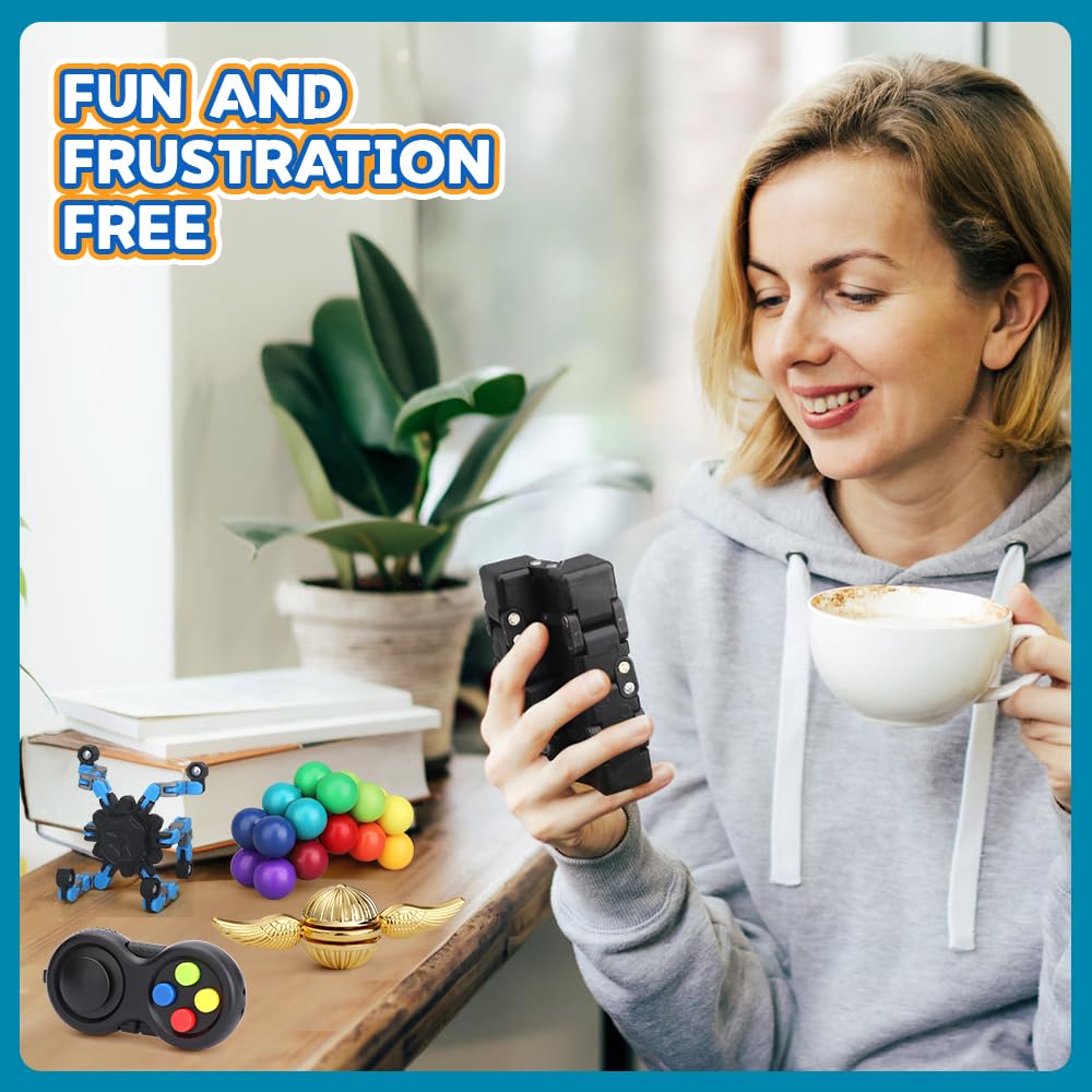 5er-Pack Fidget Toys mit Unendlichkeitswürfel, Fidget Gaming Pad, Zauberer Fidget Spinner, Fingerspielzeugset als Partygeschenk