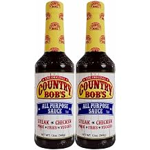 Country Bobs All Purpose Sauce - Tangy, Sweet, Savory, Salty - Ideal for Grilling, Dipping, Marinating - 1968 Recipe - Versatile Flavor Enhancer for Meat, Veggies, Fish, and More - 13oz Pack of 2