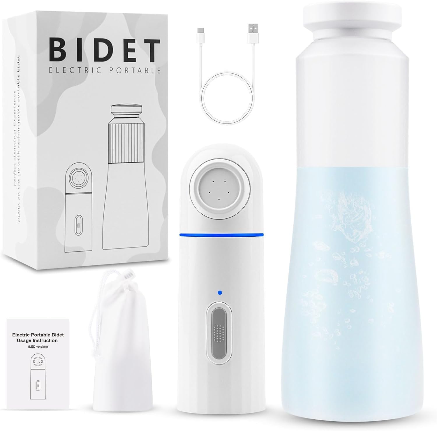 Portable Bidet, Travel Bidet Bottle Handheld Personal Sprayer, Electric Sprayer Camping Bathroom Hygiene Cleaning Baby Care Toilet