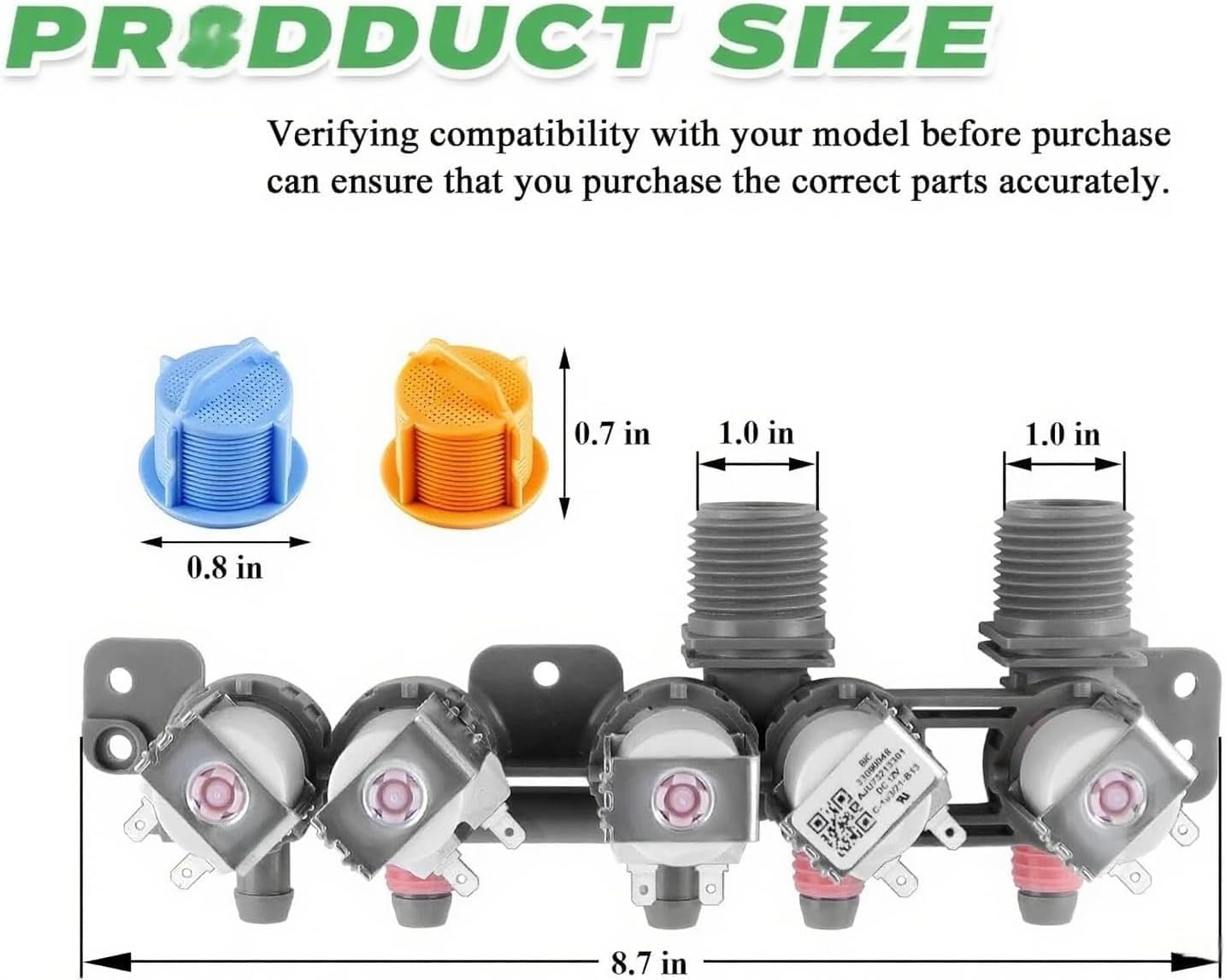 （2026）AJU73213301 AJU75152601 5221EA1008F Water Inlet Valve Water Valve fits for Kenmore LG Washers WT7200CW, WT5001c*, 79631522211, WT4801CW, WT1201CW