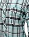Cotton Plaid Long Roll Up Sleeves Chest Pocket Button Closure Shirt Mint L
