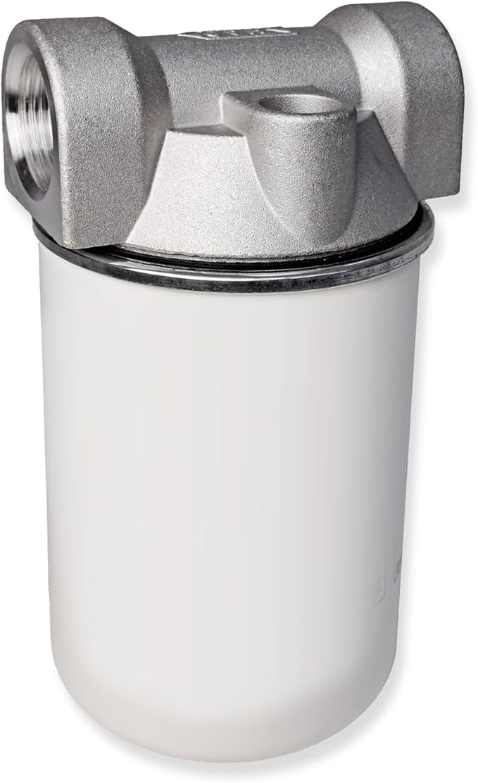 FILTRO DIÉSEL - FILTRO GASÓLEO para BOMBAS DIÉSEL, BOMBA DE ACEITE COMBUSTIBLE, BOMBA DE TRASVASE, BOMBA GASÓLEO (Filtro diésel con carcasa y elemento filtrante reemplazable)