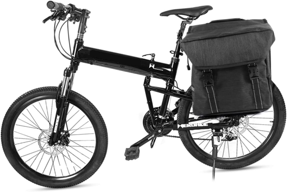 Multifunctional Double Tail Bag for Bicycles Large Capacity Carrier Bag Side Pockets for Tools and Accessories for Mountain Bike Storage Black