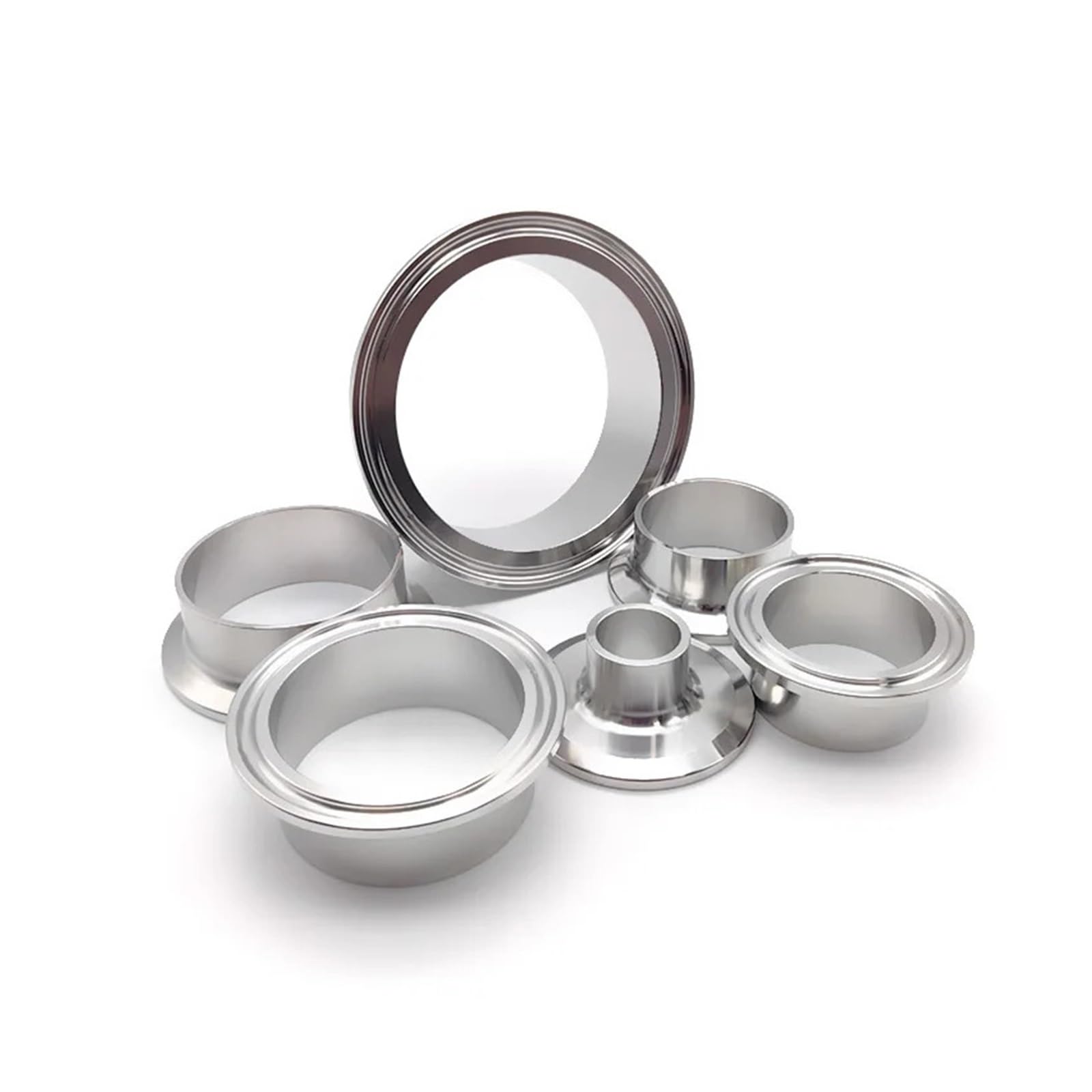 AARTERZZA 1pc 51mm Ferrule 64mm SS304 Stainless Steel Tri Clamp Joint Quick Flange Chuck End Welded Pipe Fitting