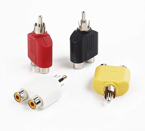 Miniatura 4 de CHUNGHOP Adaptador de conector RCA Y-Splitters 2 hembra a 1 macho para Audio Video AV TV