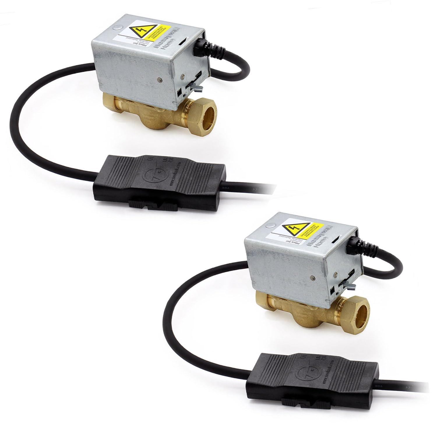 Honeywell 22mm Motorised Zone Valve, Tesla 5-Way Wiring Connector Bundle (2 x Zone Valve + 2 x Wiring Connector)