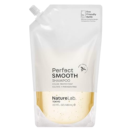 NATURELAB. TOKYO Champú liso perfecto bolsa de recarga ecológica control de encrespamiento sin peso para un cabello y cuero cabelludo más suaves y