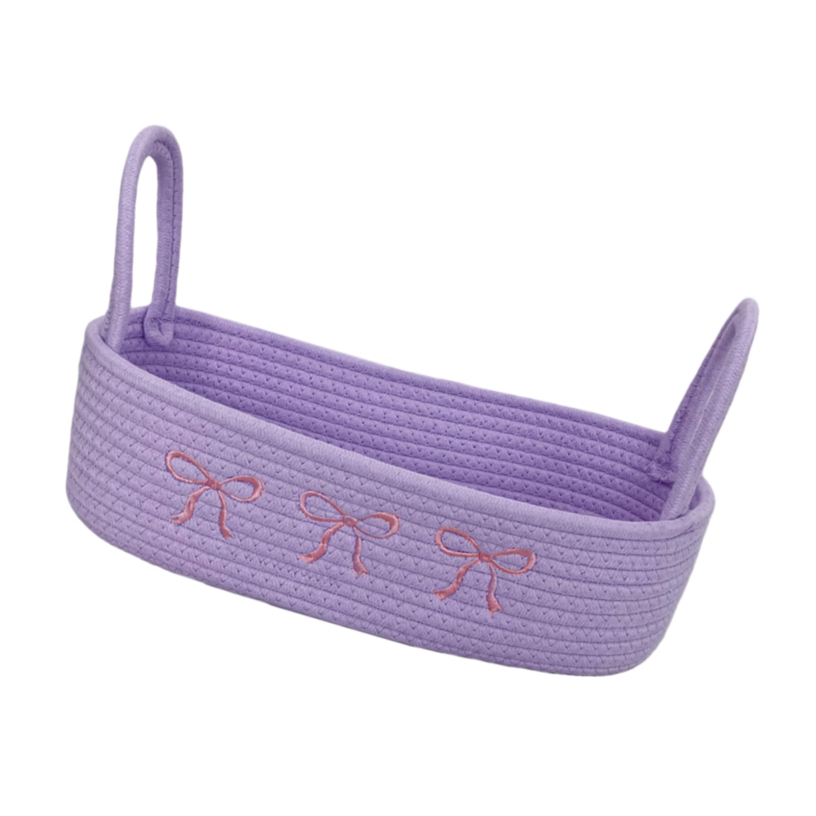 Nordic Styles Cotton Rope Storage Bin Bowknot Handle Decorative Basket Storage Organizers for Home Offices Organization Organizers