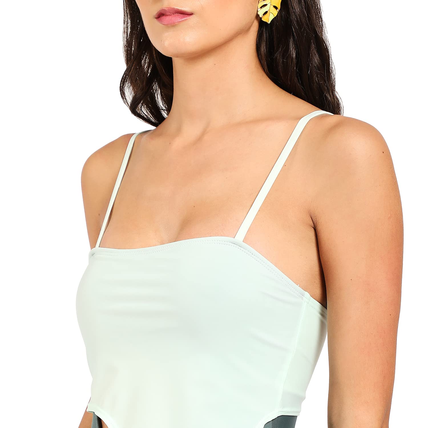 Haute Sauce Double Colour Strappy Swimsuit for Women | Green Color | Beachwear | Women's Clothing | Western | Swimwear | Swimming Costume for Ladies | Bikini | Beach Dress | Stylish 3