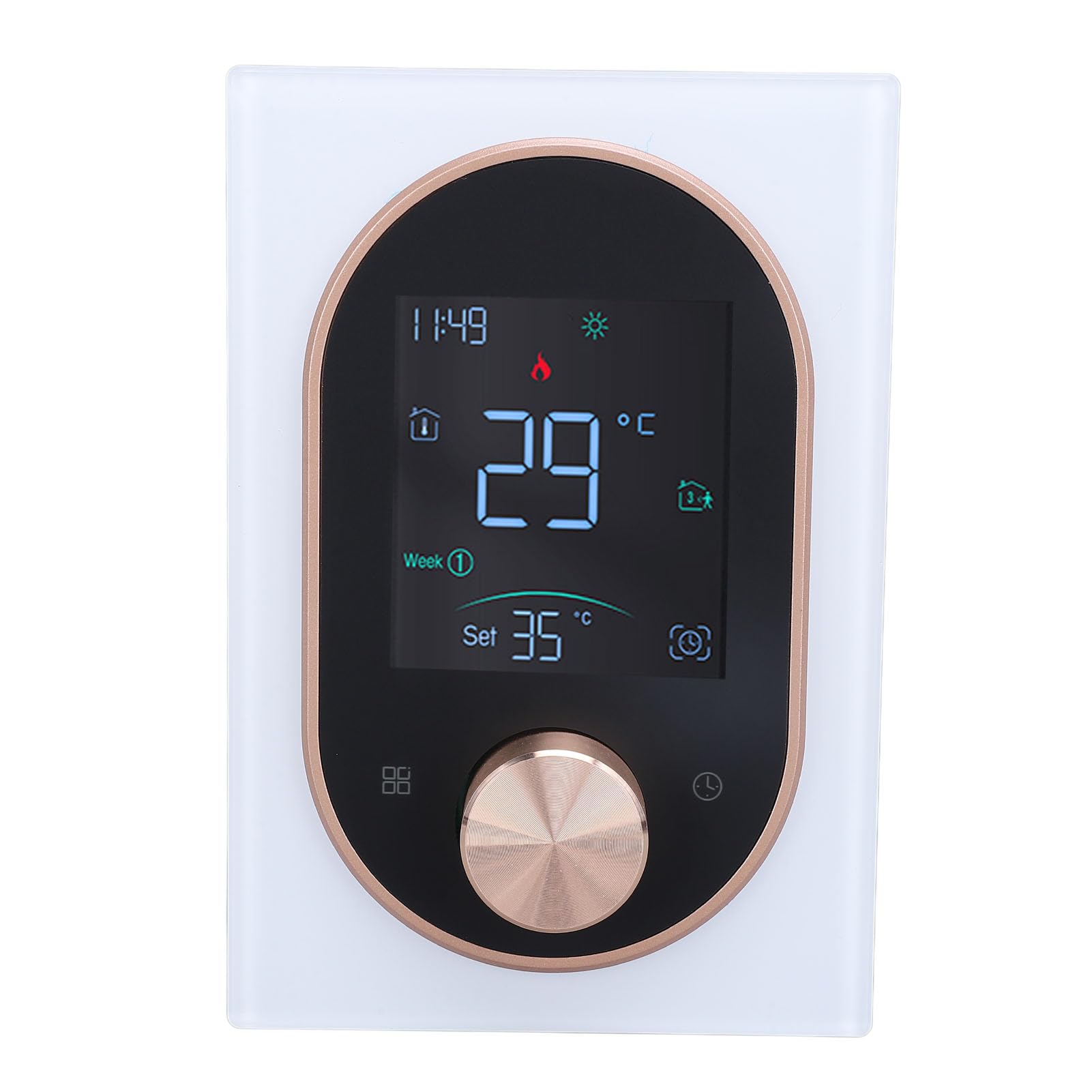 Jeffergarden Inteligentny Termostat Programowalny, 86x86mm ABS Stop