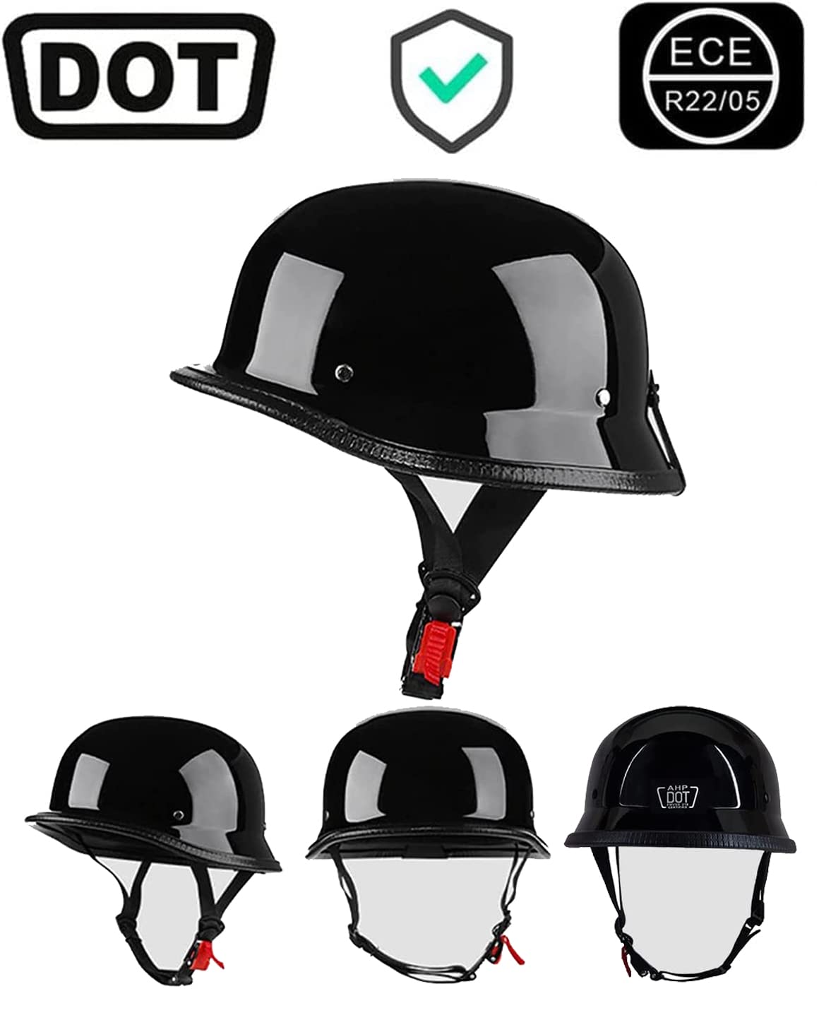 Motorfiets Half Helm DOT Goedgekeurd Volwassen Mannen Vrouwen Vintage Duitse Stijl Half Gezicht Skull Cap Helmen Voor Scooter Bromfiets Cruiser Chopper ATV Motorbike Baseball Cap A,M(57~58cm Motorfiets Half Helm DOT Goedgekeurd Volwassen Mannen Vrouwen Vintage Duitse Stijl Half Gezicht Skull Cap Helmen Voor Scooter Bromfiets Cruiser Chopper ATV Motorbike Baseball Cap A,M(57~58cm