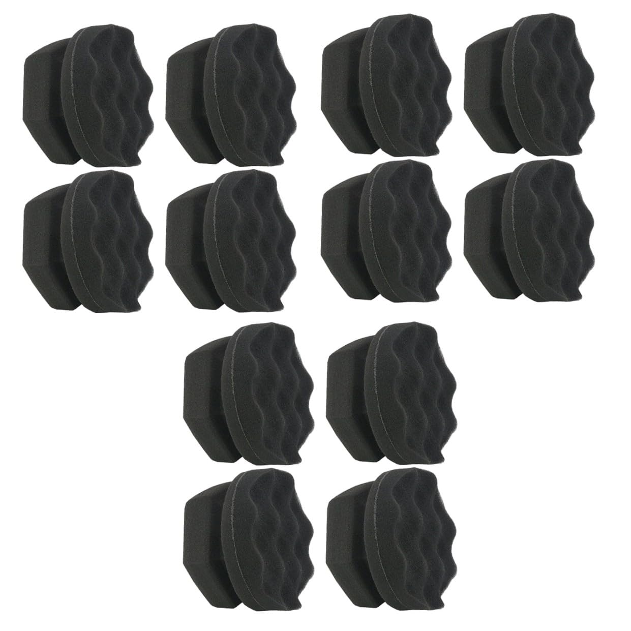 Anneome 12piezas Esponja De Cera Para Automóviles De Esponja De Pulido De Alta Para Neumáticos y Limpieza Interior Para De Asientos Tablero Color Negro