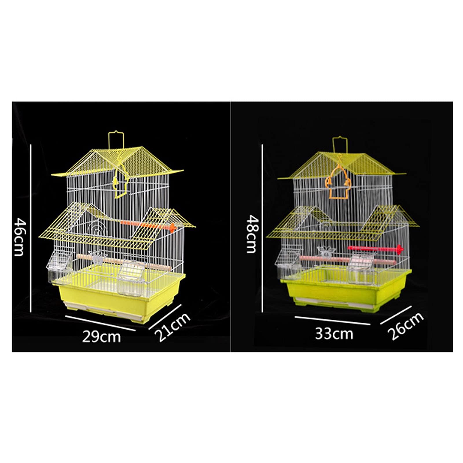 Grande cage à oiseaux en métal pour perroquets, inséparables, pinsons, style villa ornementale pour petits oiseaux