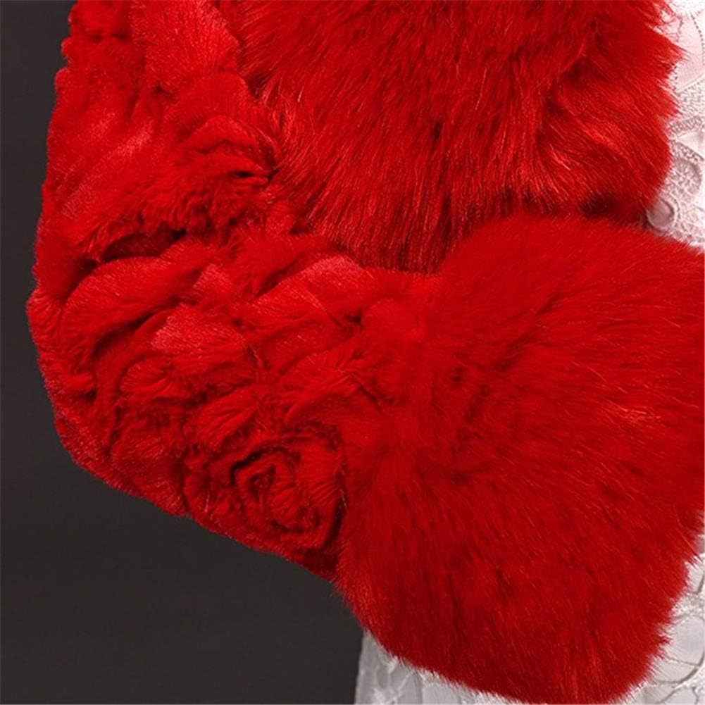 Oncefirst Women's Winter Faux Fur Wedding Jacket for Bride Wrap Shawl Bolero Jacket - Image 7