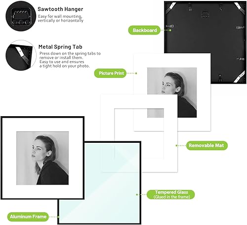 Vista 83 de Golden State Art - Portarretratos de aluminio de 18 x 24 pulgadas - con paspartú para fotos de 16 x 20 pulgadas o sin paspartú para póster de 18 x