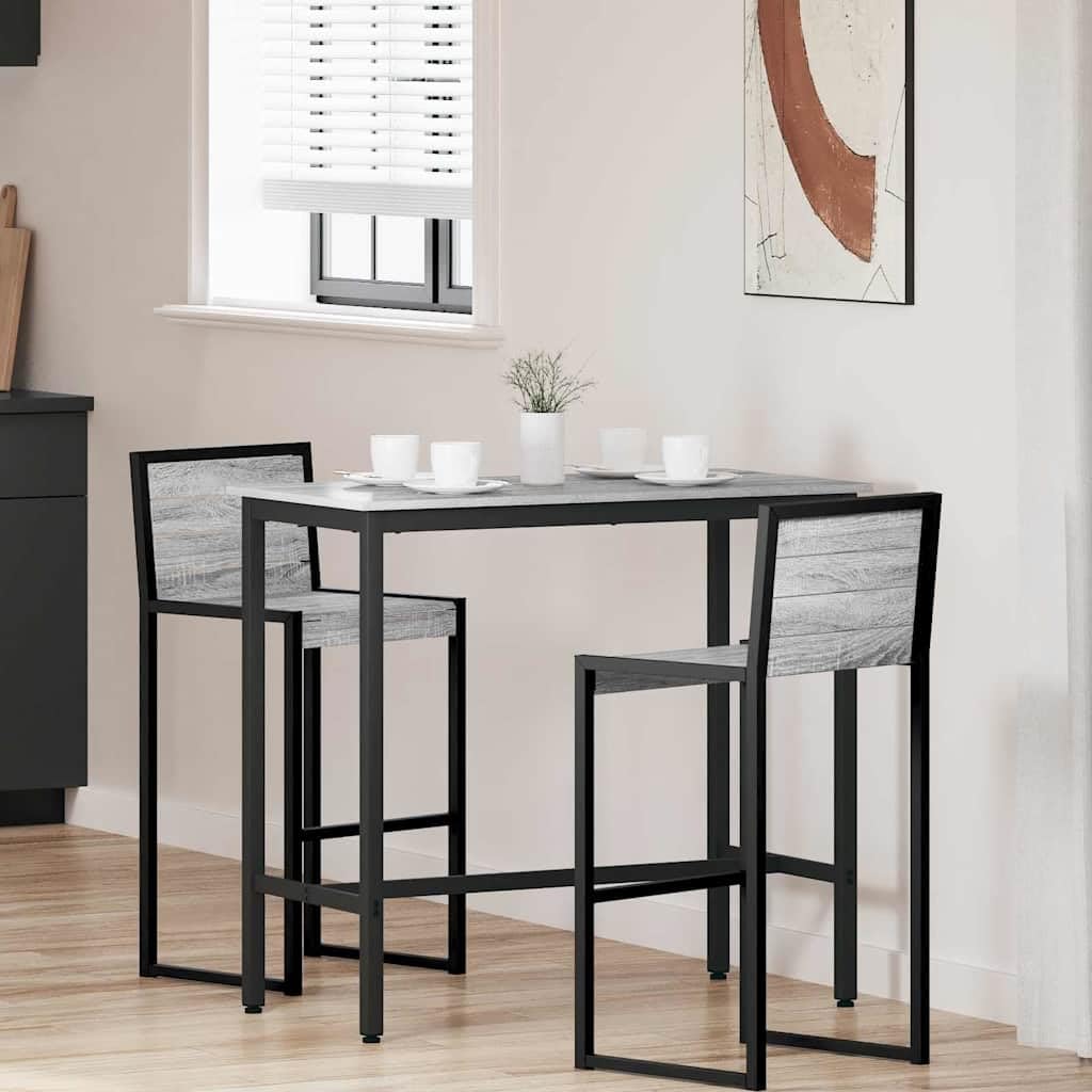 Table d'appoint cadre acier durable et plateau gris Sonoma haut de gamme