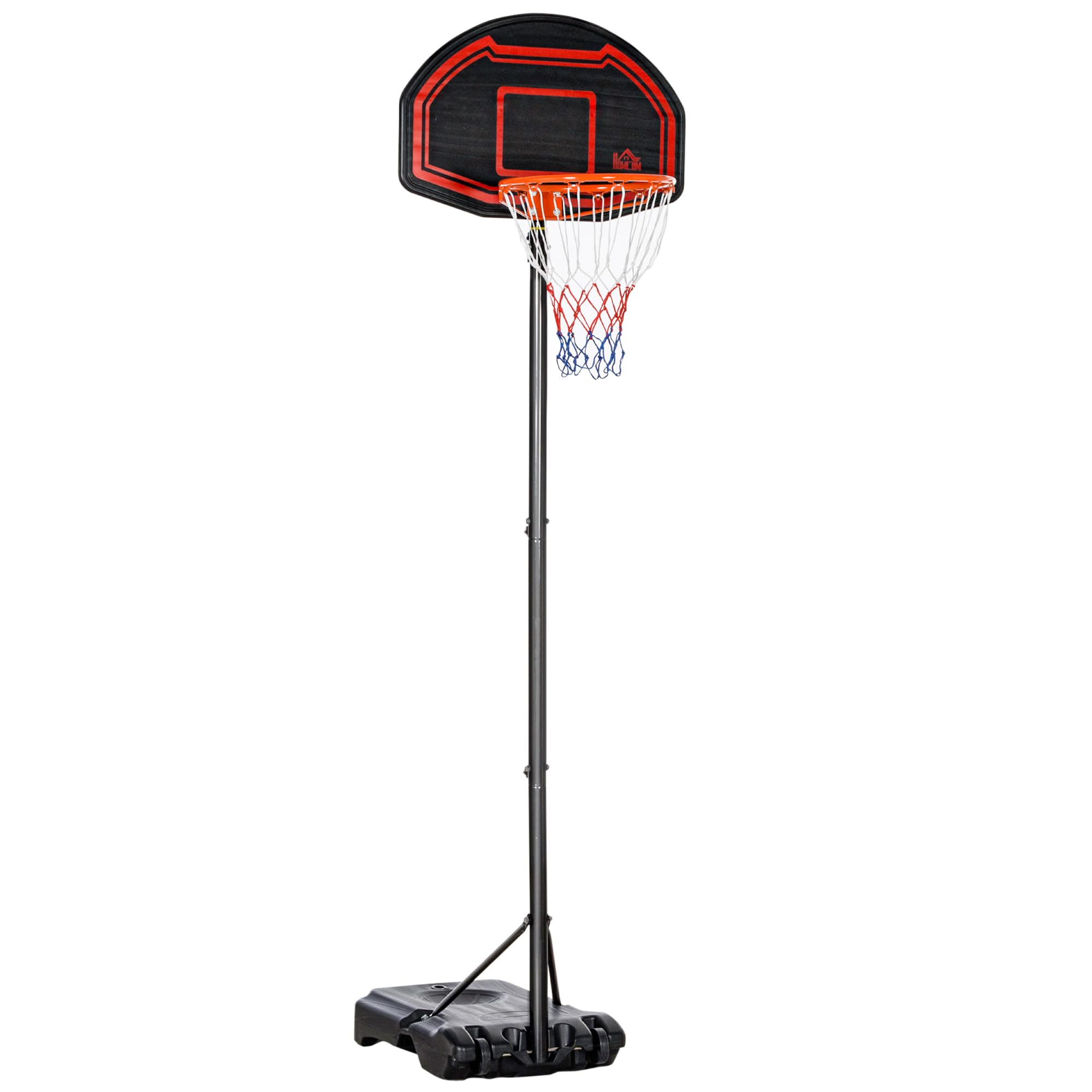 HOMCOM Panier de Basket extérieur avec Poteau Panneau, Base de lestage sur roulettes Hauteur réglable 2,1-2,6 m (Panier)