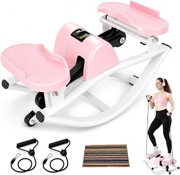 Rock Stepper Side to Side Portable Lateral Rocking Stepper with Digital Display and Non-Slip Mat Mini Steppers for Exercise at Home
