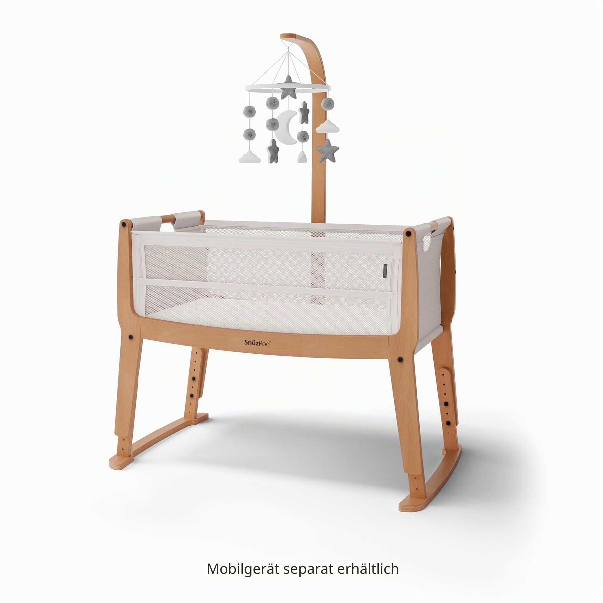Snuz Pod Studio Next to Me Krippe – tragbares, leichtes Babybett mit Reißverschluss an der Wand, 3D atmungsaktive Matratze und 6 Höheneinstellungen – ideales Heim- und Reisebett mit Rollen, Stockholm