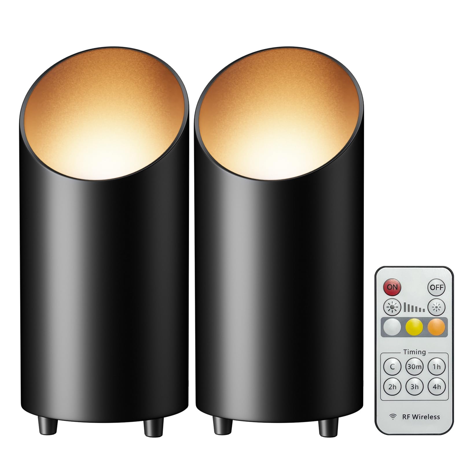 Wireless Spot Lights Indoor, Dimmable Modern Uplighter Wall Wash Lamps, Accent Light Indoor with Remote Control, 5000mAh Battery Operated Plant Uplighters Indoor with Timer, 3000K/4000K/6000K, 2 Pack