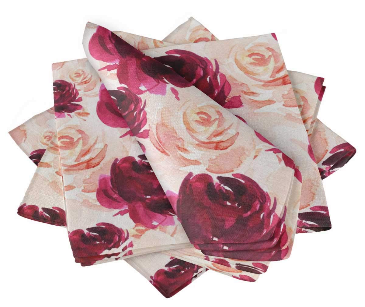 Serviettes de table en lin S4Sassy anti-taches lavables (x4)