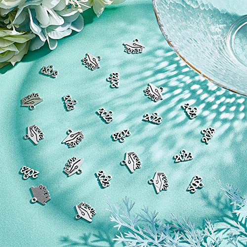 CHGCRAFT 120Pcs 2 Styles Tibetan Alloy Graduation Charms Year 2023 Charms Doctoral Hat Birth Year 2023 Graduation Decoration for Handcraft Work Graduation Tassel DIY Making - Image 4