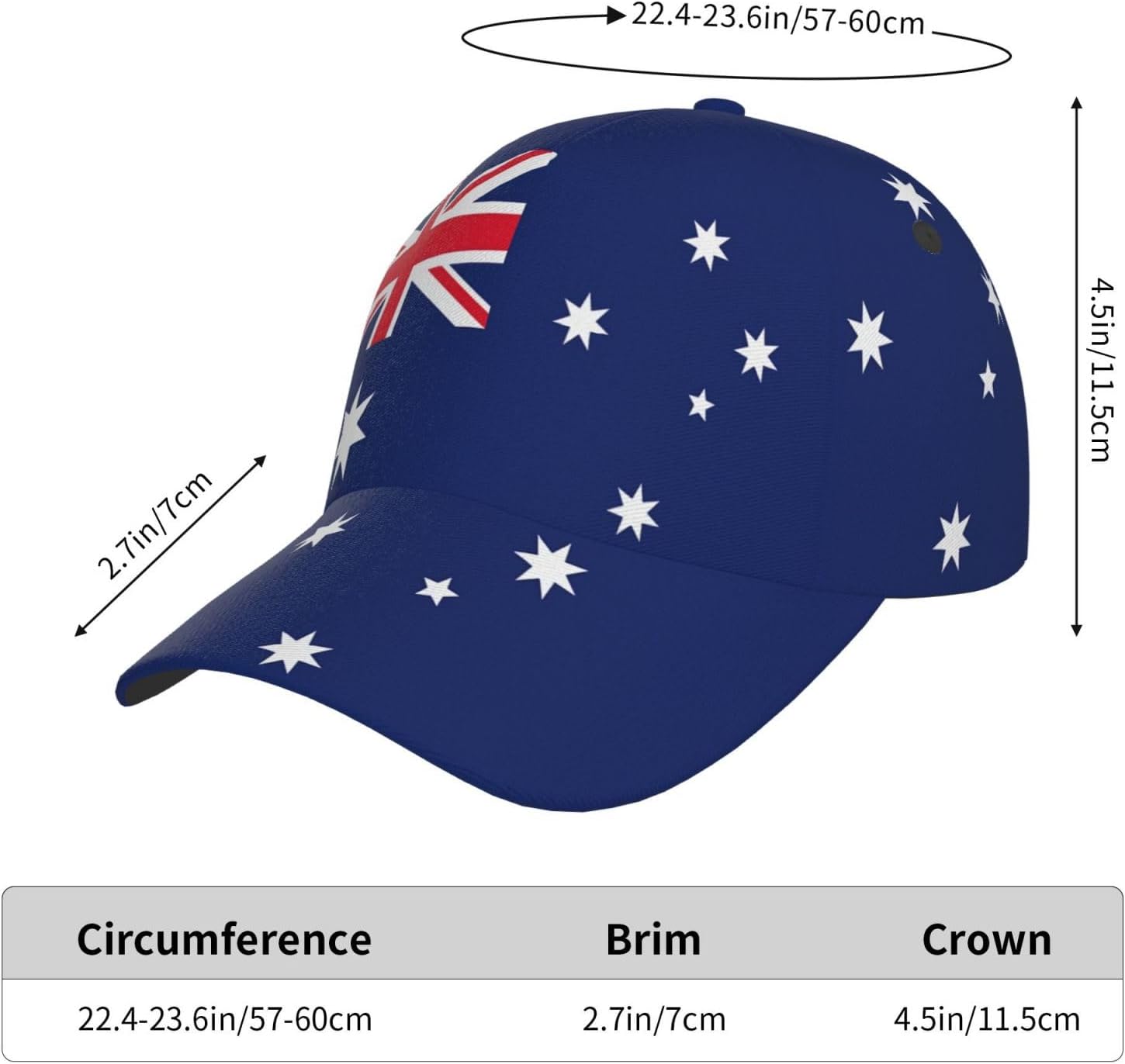 Australian Flag Baseball Hats for Women Men Adjustable Australia Hats Travel Running Golf Cap Hat - Image 8