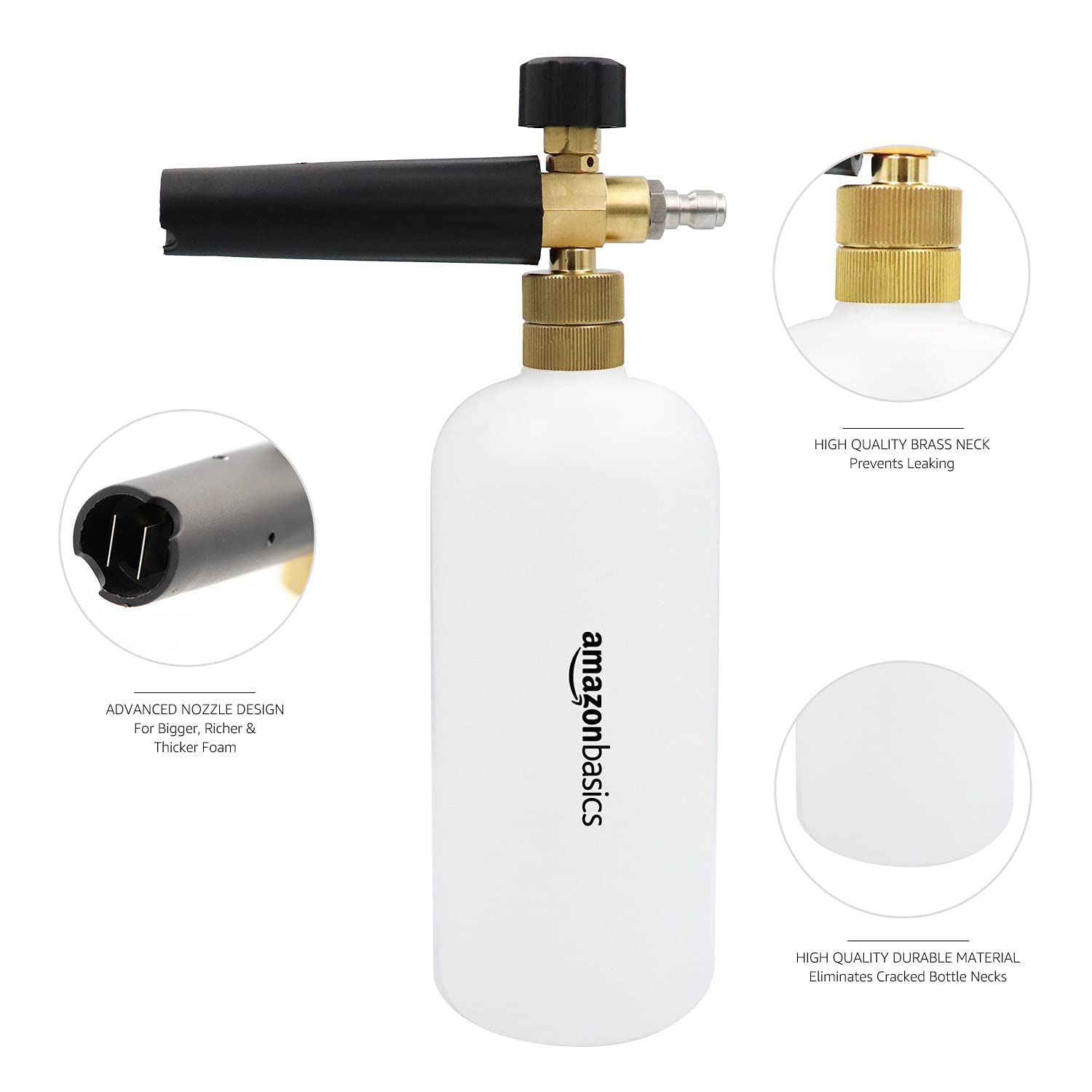 Amazon Basics Canon à mousse à raccord rapide 1/4" (1.6 cm) pour nettoyeur à pression, 1 l