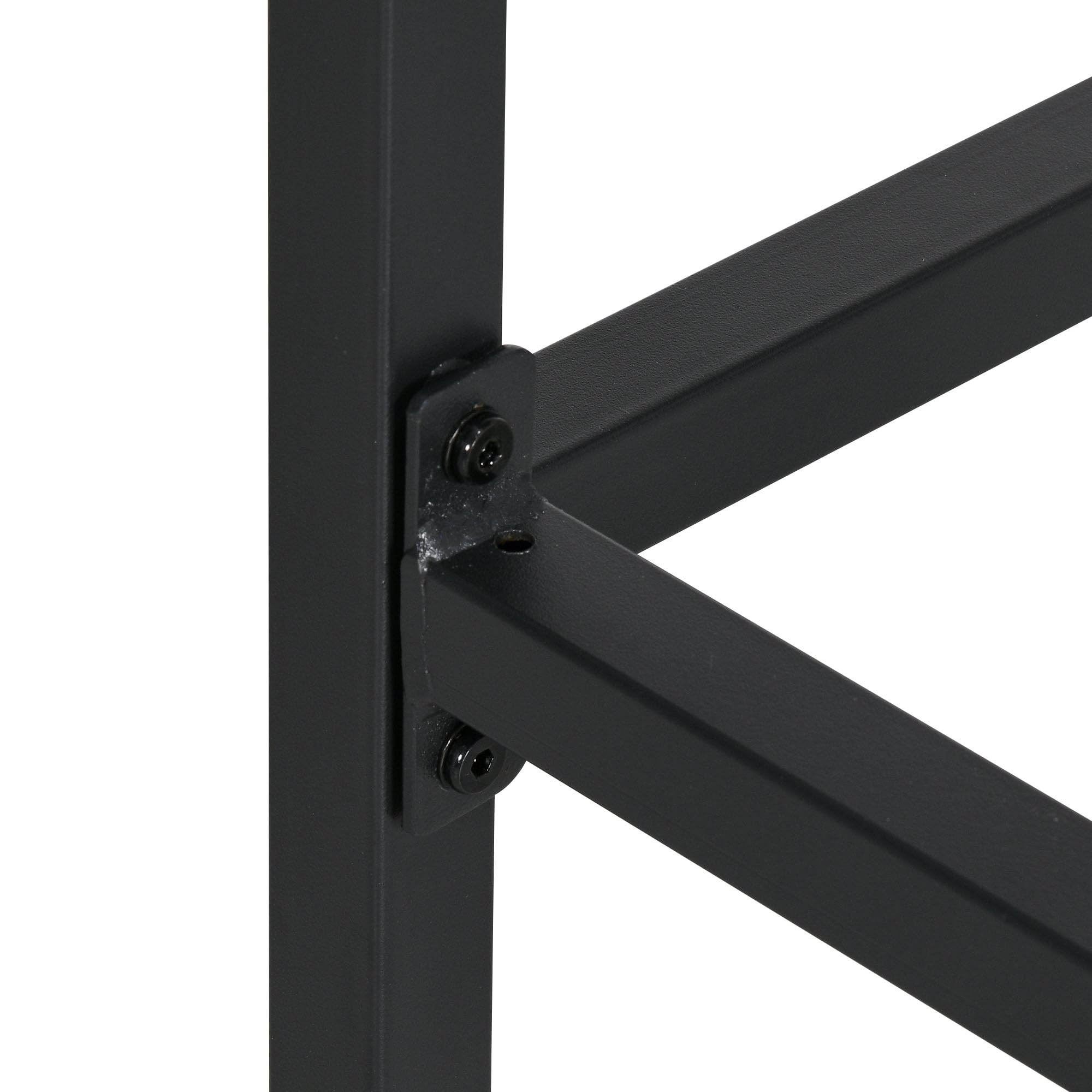 Outsunny Ensemble de bar de jardin en rotin 4 tabourets table haute avec toit acier noir