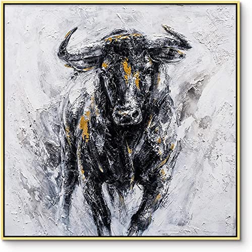 DZCPP-HongYu Lienzo de arte de pared de 80x80 cm sin marco, pintura taurina abstracta, carteles de toros impresos e impresiones, cuadro de lienzo para decoración de estudio de oficina