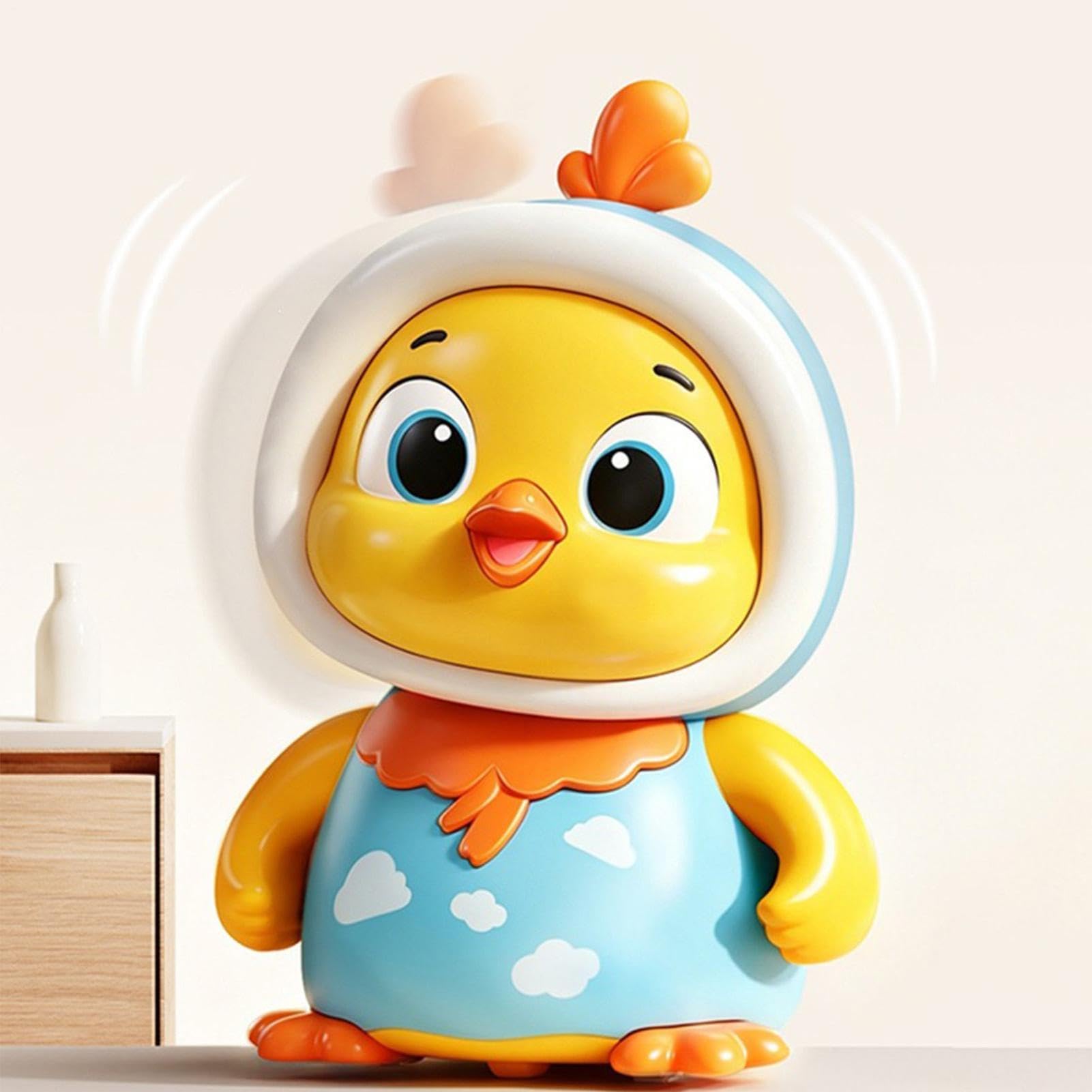 Música infantil| Pollo Manivelante Magnético Iluminado - Interactivo Músico Movimiento - Para Bebés De 0 A 6 Meses Guardería Educación Preescolar Sala de Juegos En Casa Y