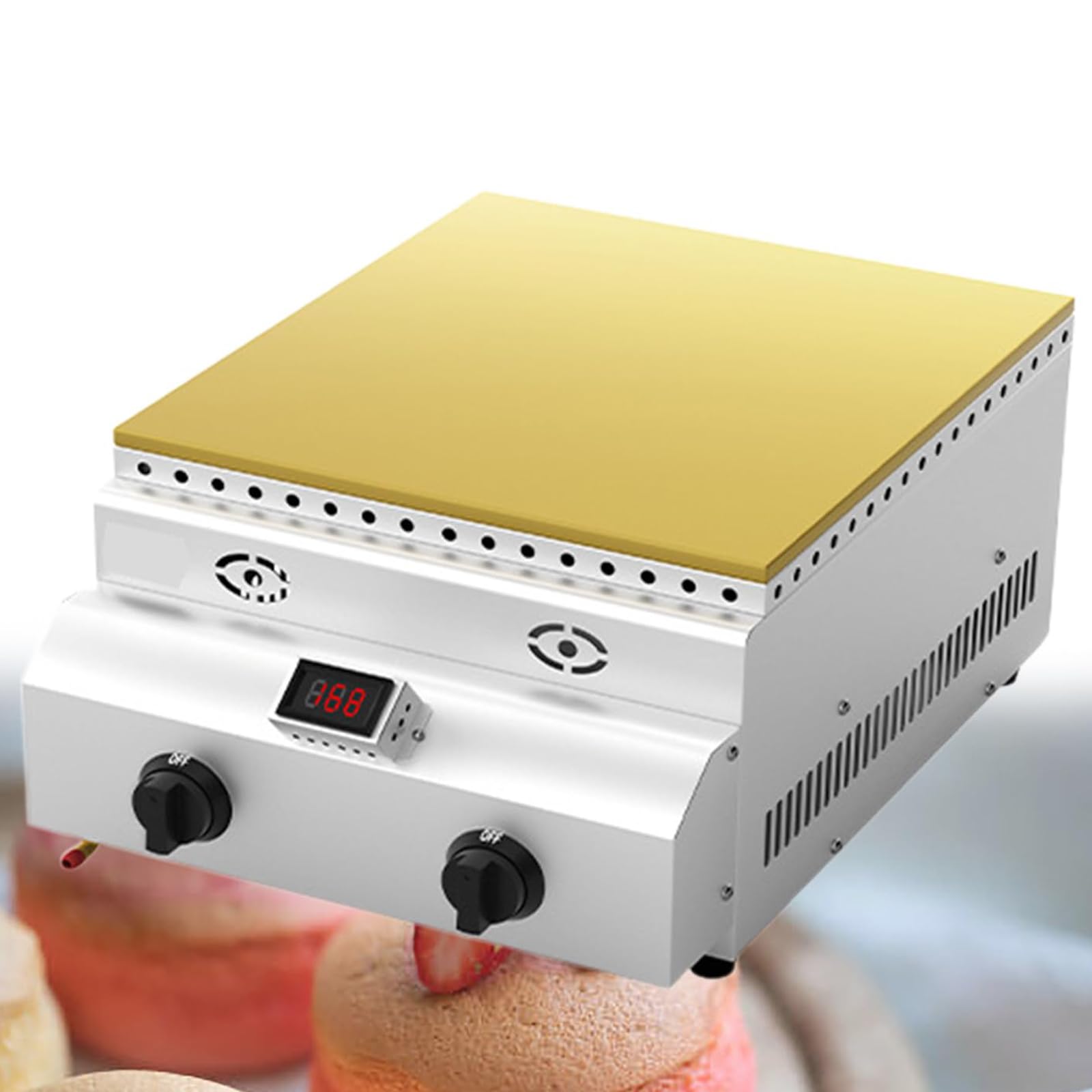 FHRKA Commercial Gas Souffle Maker, Fluffy Pancake Machine, Non-stick Dorayaki Griddle for Catering & Restaurant Single