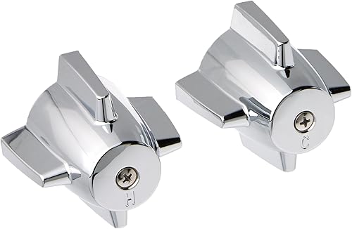 DANCO Par de manijas de grifo fáciles de instalar para latón central, cromo, 2-3/4 pulgadas x 2-3/8 pulgadas, 1 par (88264)