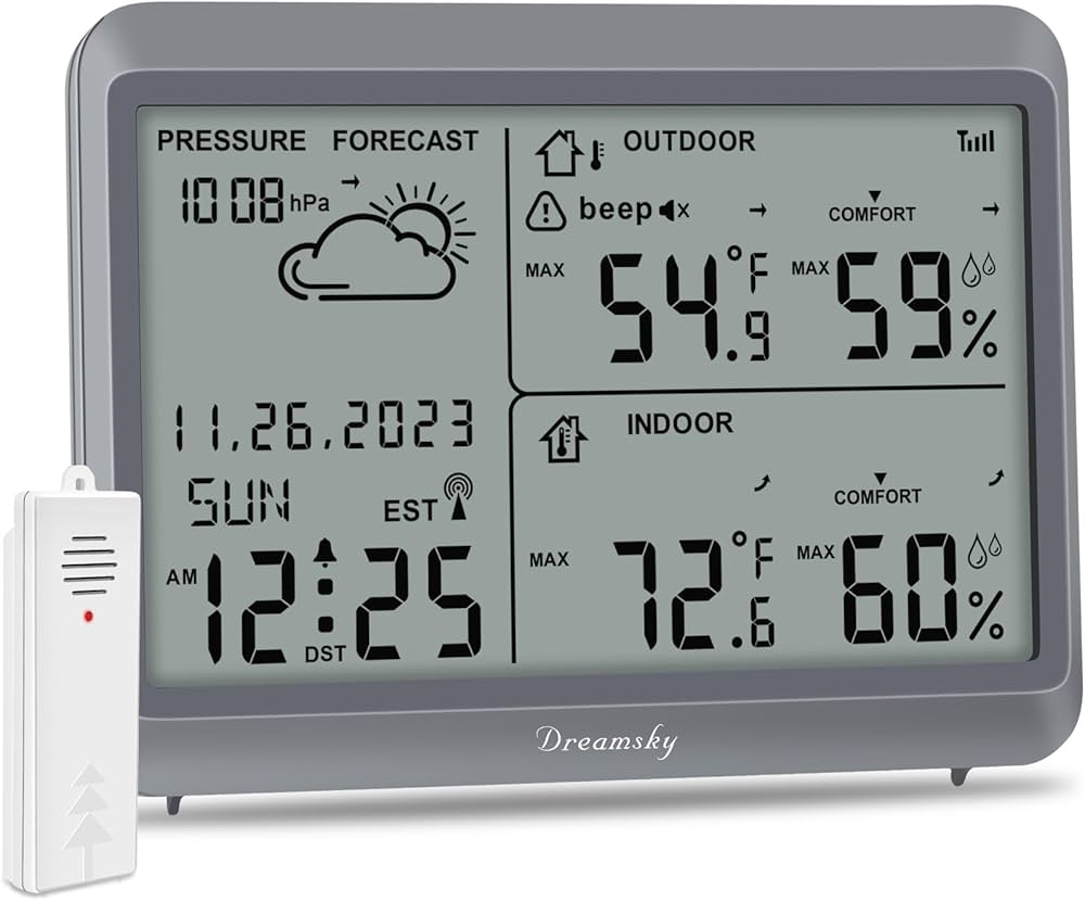 インテリア時計 WEATHER FORECAST RADIO CONTROLLED Amazon.com: KETOTEK Wireless Radio Weather Station with 3