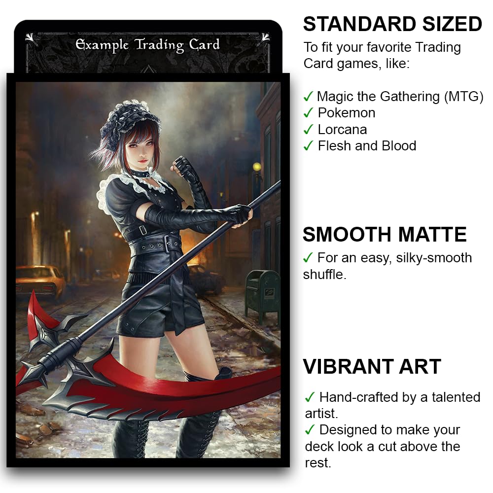 Fantasy North - Naomi - Street Fight - 100 Smooth Matte TCG Trading Card Sleeves - Anime - Fits Magic MTG Commander Pokemon and Other Card Games