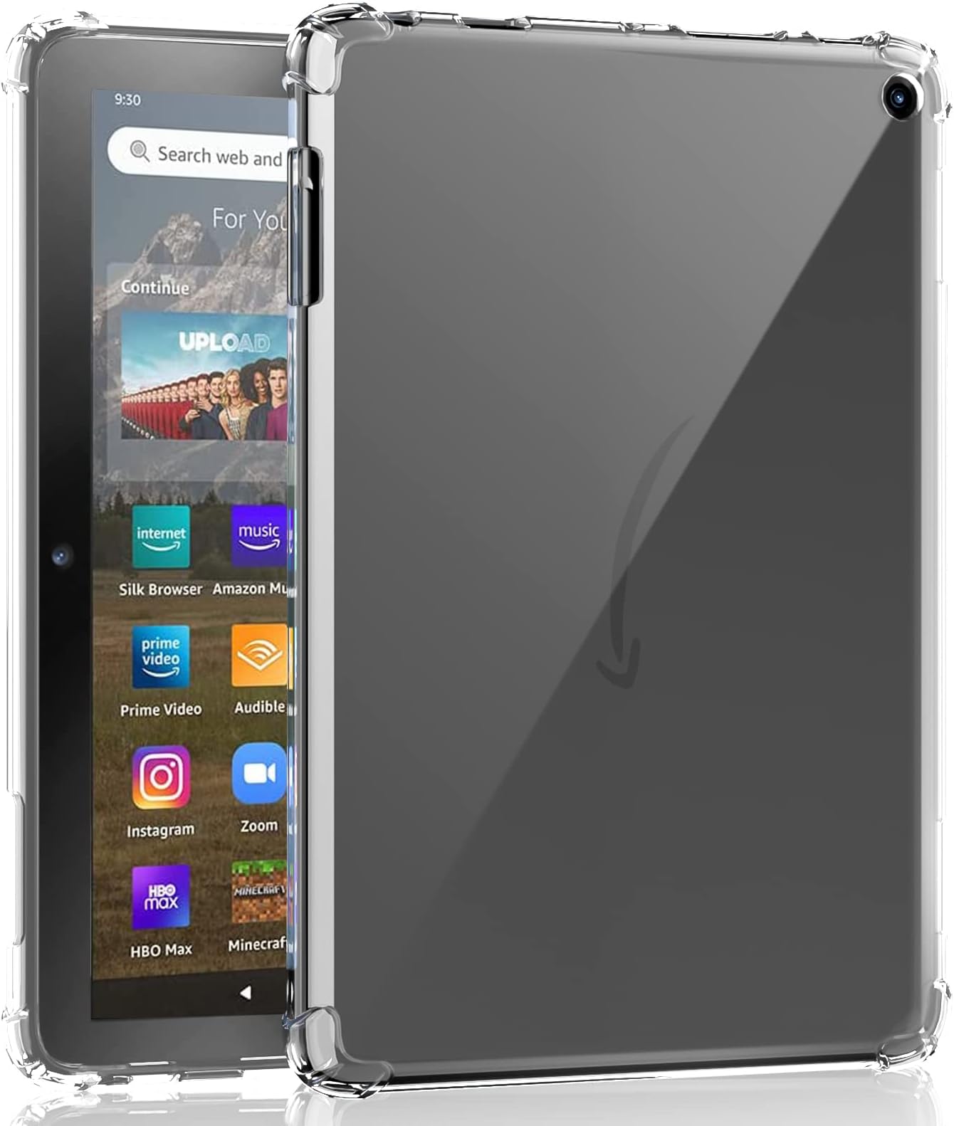 Clear Case for Kindle Fire HD 8 & Fire HD 8 Plus Tablet 8" (12th Generation 2022), Ultra Clear Soft Flexible Transparent TPU Skin Bumper Back Cover ShellGlobal Recycled StandardGlobal Recycled StandardGlobal Recycled Standard