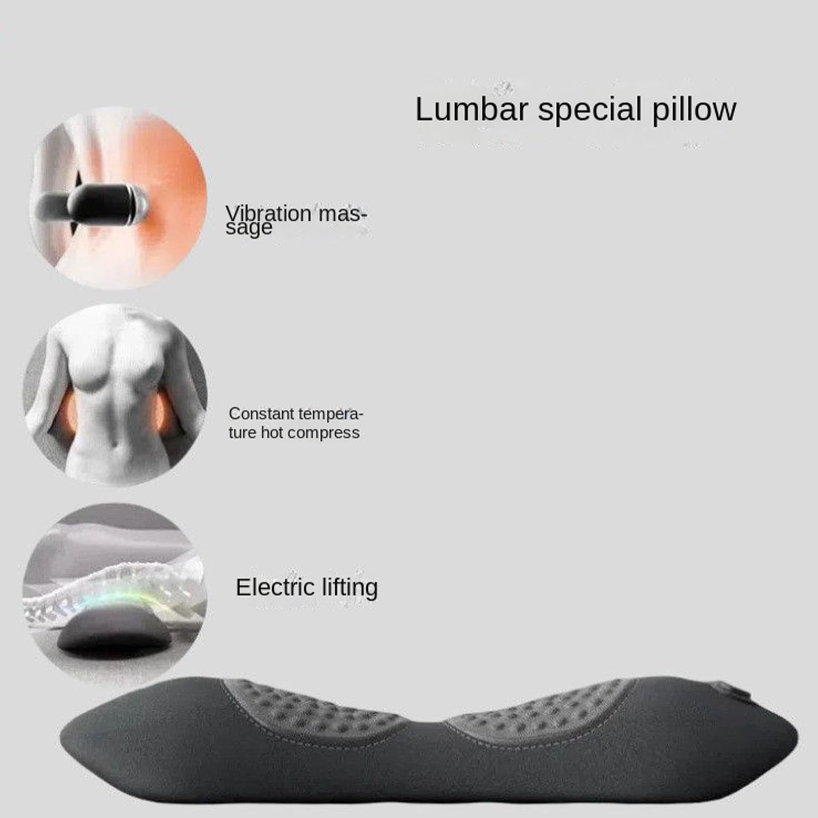 Lendenmassagekissen,Ergonomisch Temperaturverstellbar Kabellos - Lendenstützkissen Für Den Unteren Rücken Und Lendenbereich - Für Männer Frauen Autofahren Büro Langsitzens Sofa Rollstuhl Reisen