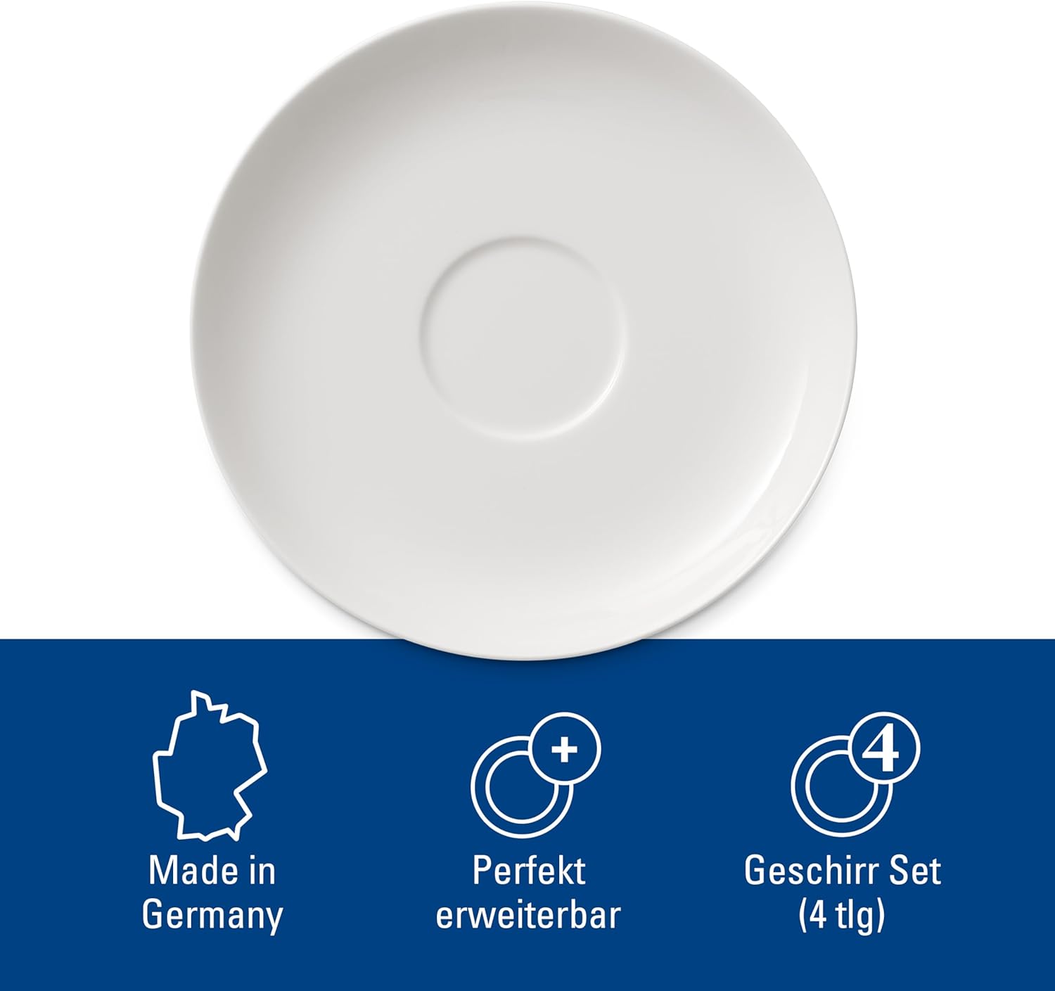 Villeroy & Boch For Me Espresso Cup & Saucer : Set of 2, Premium Porcelain, White
