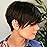 QUEENTAS Short Brown Pixie Cut Wig with Bangs Layered Straight Synthetic Short Hair Wigs for White and Black Women Daily Use(Black Cherry)