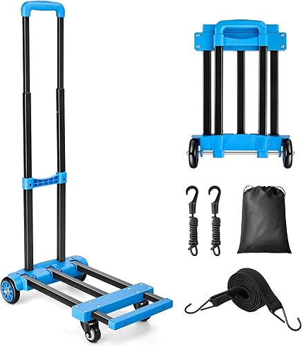 KEDSUM Camión de mano plegable carrito de 220 libras resistente para mudanza carrito de construcción sólida compacto y ligero para equipaje personal