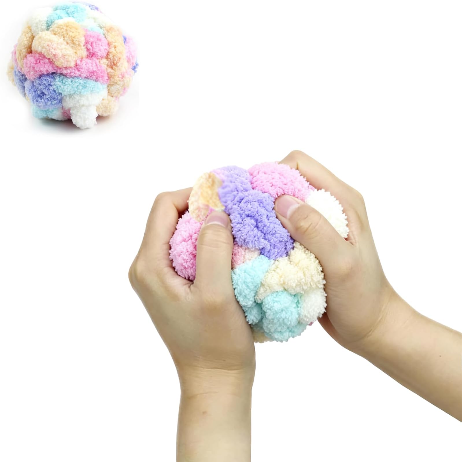 Fidget Ball for Alzheimer Dementia Patients Relief and Anxiety Relief Sensory for Autism Special Needs and Elderly Stretch and Squeeze Skin Pickers ADHD OCD (Marshmallow Color)