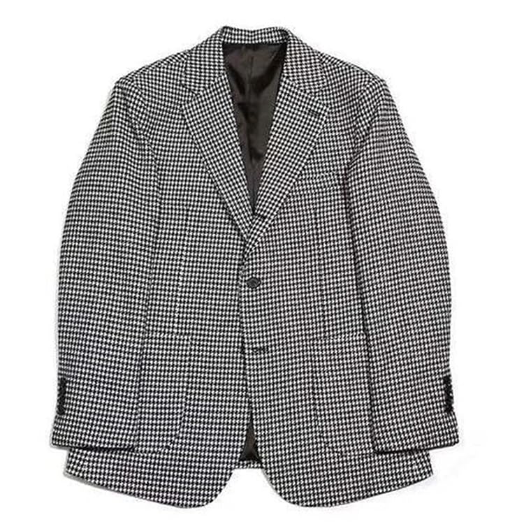 Mens Houndstooth Grid Plaid Check Tuxedo Dogstooth Suit Business Dress Slim Fit Blazers Jacket Coat4