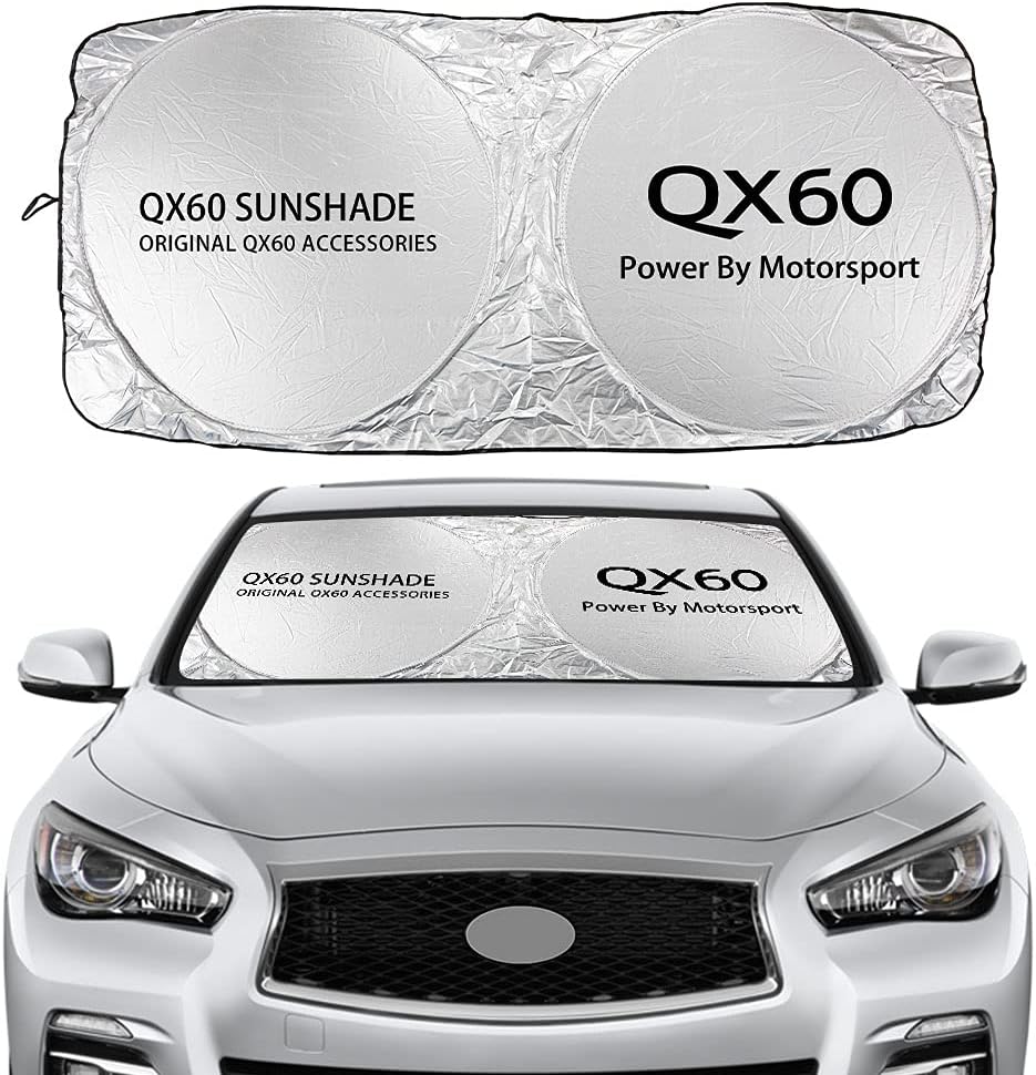 HUIJK Car Windshield Sunshades Car Windshield Sun Shade Cover For Infiniti Q30 Q50 Q60 Q70 QX30 QX50 QX60 QX70 QX80 IPL Accessories Anti UV Reflector Visor Car summer accessories (Color : For QX60)
