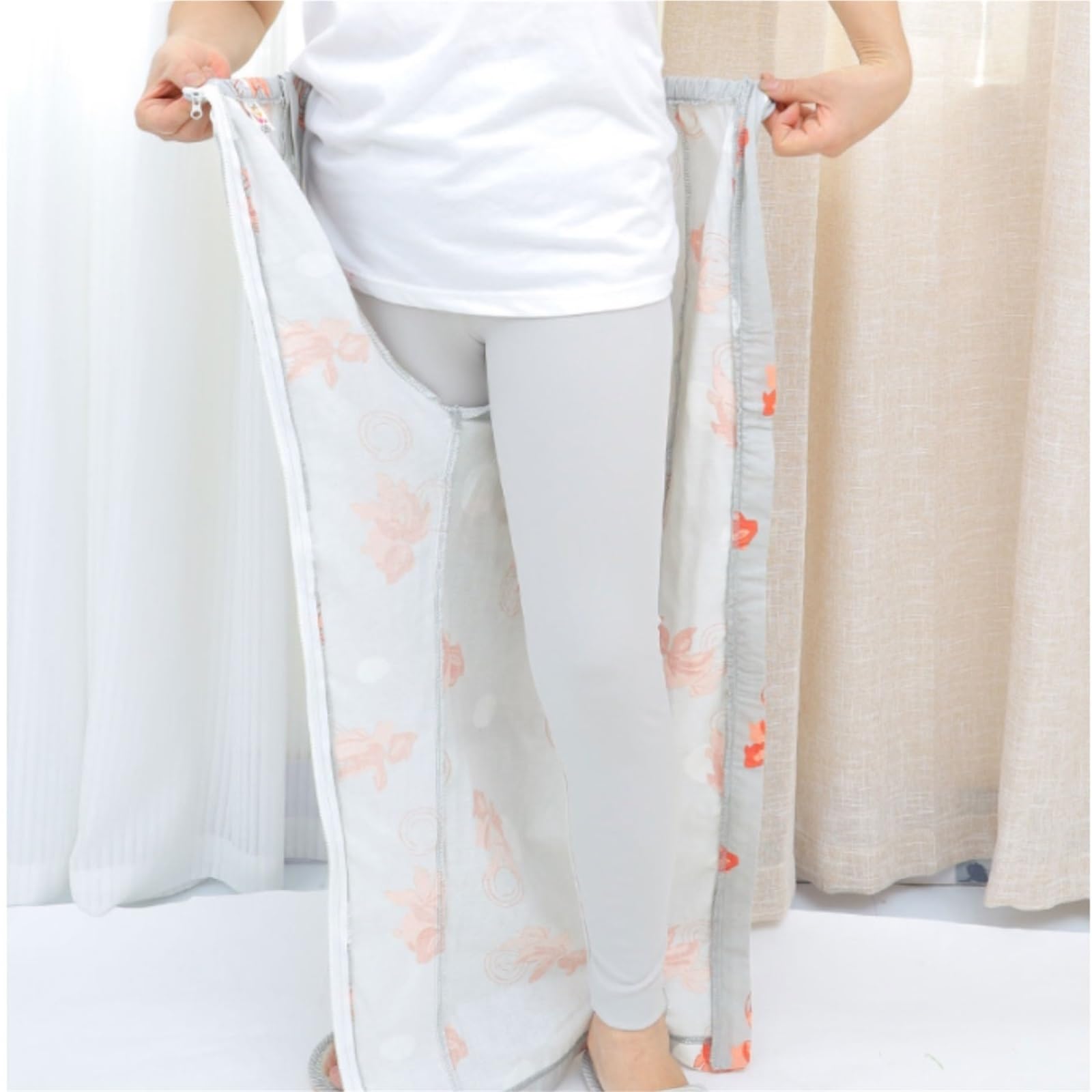 Bata de verano con cremallera y abertura frontal for mujeres, ideal for recuperación fracturas posoperatorias Exfoliantes Suaves
